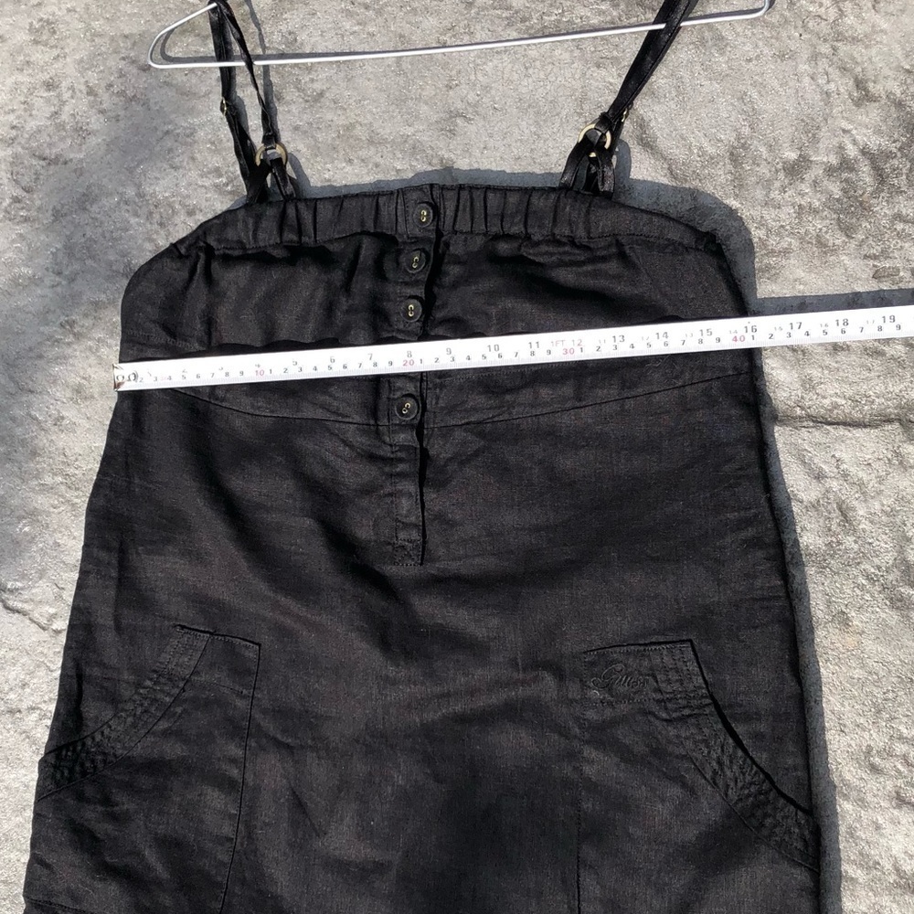 Guess jeans 100% linen dress black Small - Picture 10 of 10